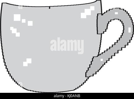 Pixelated coffee cup Stock Vector