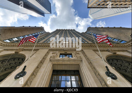 NEW YORK, NEW YORK - August 17, 2013: The Helmsley Building in New York, NY. The 35-story building is the tallest in the Grand Central Terminal Comple Stock Photo
