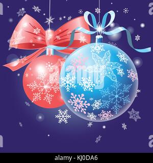 Festive card with Christmas balls  Stock Vector