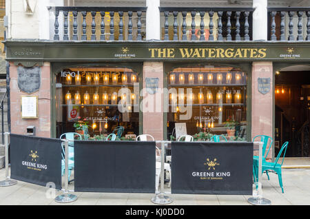 The Watergates historic pub in the Rows in Watergate Street, Chester Stock Photo