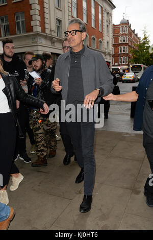 Jeff Goldblum arrives at BBC Radio 1 Featuring: Jeff Goldblum Where ...