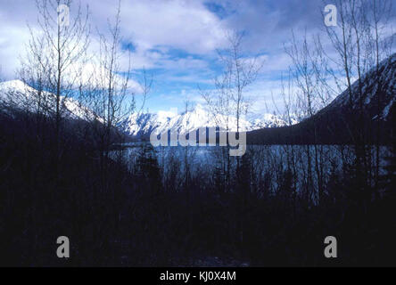 Kenai lake in spring dusk Stock Photo