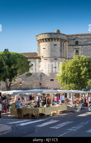 Street market, Gordes, Provence, France, Europe. Stock Photo