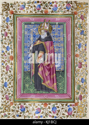 Master of Isabella di Chiaromonte - Leaf from Book of Hours - Walters W328173V - Detail Stock Photo
