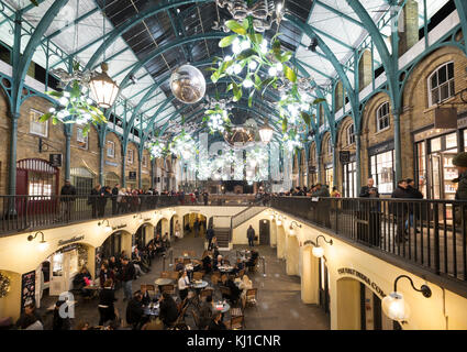 Christmas decorations at Covent Garden Market, central London, England, UK Stock Photo