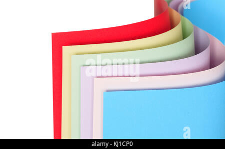 Set of motley paper sheets isolated on white background with clipping path Stock Photo