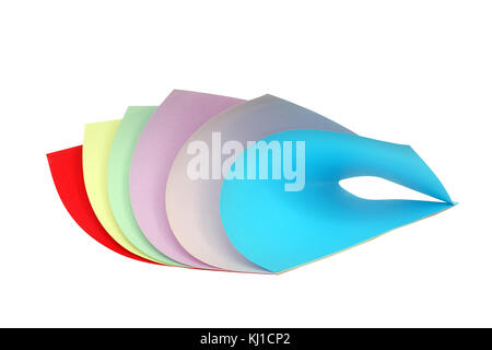 Set of motley paper sheets isolated on white background with clipping path Stock Photo