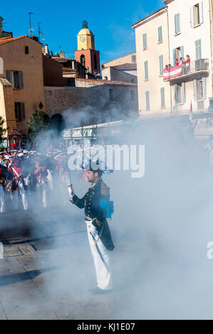 Europe, France, Var, 83, St Tropez, the bravado, fired blunderbusses in a port. Stock Photo