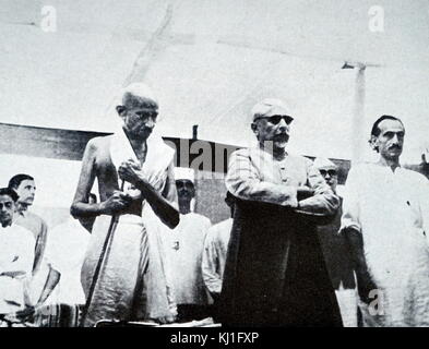 Mohandas Karamchand Gandhi with Jivatram Bhagwandas Kripalani 1947 ...