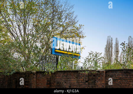 Jewson sign on the side of a road in Cheshire UK Stock Photo