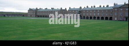 Fort George; 18th-century fortress, north-east of Inverness in Scotland, built in the aftermath of the Jacobite rising of 1745, replacing a Fort George in Inverness constructed after the 1715 Jacobite rising to control the area. Stock Photo
