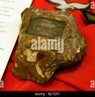 section from of Adolf Hitler's desk. Removed from the Fuhrer Bunker beneath the Chancellery in Berlin, by Lt Col Richard Broad MC, Seaforth Highlanders, The desk had been broken in pieces by Russian soldiers in May 1945, in World war two Stock Photo