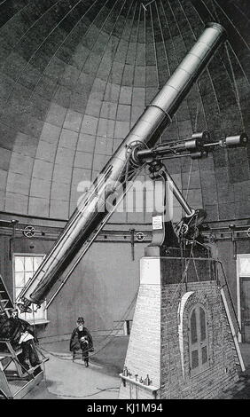 Engraving depicting the interior of the United States Naval Observatory, Washington, one of the oldest scientific agencies in the United States, with a primary mission to produce Positioning, Navigation and Timing for the United States Navy and the United States Department of Défense. Dated 19th Century Stock Photo