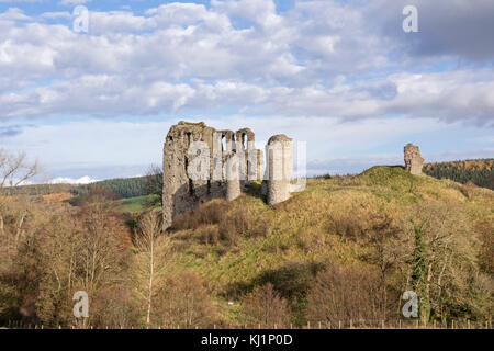 Clun Castle, Clun, in the Shropshire Hills ANOB, Shropshire, England, UK Stock Photo