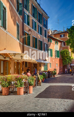 Cafe In Trastevere, Rome Italy Stock Photo