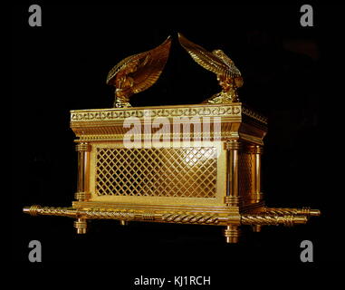 Replica of the Ark of the Covenant, a gold-covered wooden chest ...