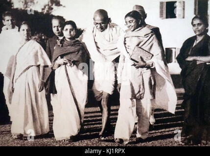 Mohandas Karamchand Gandhi 1869 – 1948) at his last public gathering; Gandhi was the preeminent leader of the Indian independence movement in British-ruled India. At 5:17 pm on 30 January 1948, Gandhi was with his grandnieces in the garden of the former Birla House (now Gandhi Smriti), on his way to address a prayer meeting, when Nathuram Godse fired three bullets from a Beretta 9 mm pistol into his chest at point-blank range Stock Photo