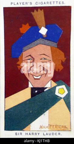 Player's cigarette card depicting Harry Lauder (1870-1950) a Scottish music hall and vaudeville theatre singer and comedian, and a substantial landowner. Dated 20th Century Stock Photo