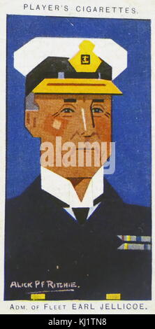 Player's cigarette card depicting John Jellicoe, 1st Earl Jellicoe (1859–1935), Royal Navy, Admiral of the Fleet. Dated 20th Century Stock Photo