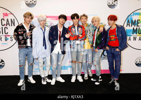 BTS / Bangtan Boys attend the 2017 American Music Awards at Microsoft Theater on November 19, 2017 in Los Angeles, California. Stock Photo