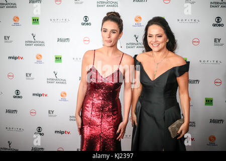 New York, USA. 20th November, 2017. New York, United States. 20th Nov, 2017. Priscila Steinman and Vivianne Pasmanter during the 45th International Emmy awards gala in New York city on November 20, 2017. The International Emmy Award is an award ceremony bestowed by the International Academy of Television Arts and Sciences in recognition to the best television programs initially produced and aired outside the United States. (PHOTO: WILLIAM VOLCOV/BRAZIL PHOTO PRESS) Credit: Brazil Photo Press/Alamy Live News Stock Photo