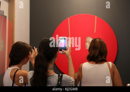 ISTANBUL, TURKEY - SEPTEMBER 17, 2017: People visit the 12th edition of Contemporary Istanbul. Stock Photo