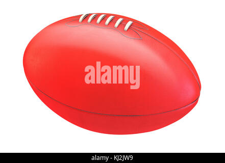 A generic unbranded aussie rules football ball on an isolated whote studio background - 3D render Stock Photo