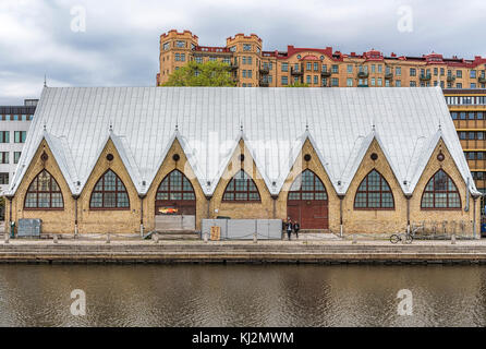 GOTHENBURG, SWEDEN - MAY 13, 2017: Feskekorka is an indoor fish market in Gothenburg, Sweden, which got its name from the building's resemblance to a  Stock Photo