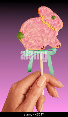 Easter Bunny Cookie Pop Stock Photo