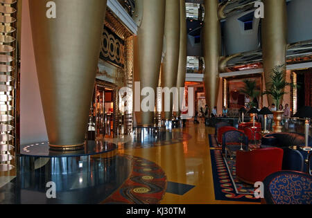 Mezzanine Lobby of the Burj al Arab Hotel, Dubai Stock Photo