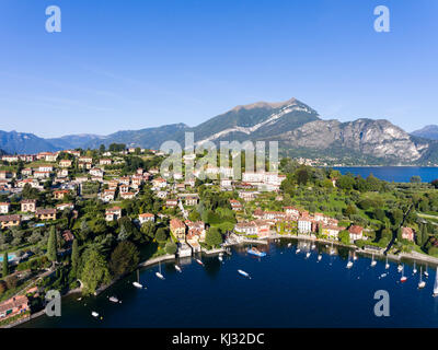Tourist destination on Como lake, village of Pescallo near Bellagio in Italy Stock Photo