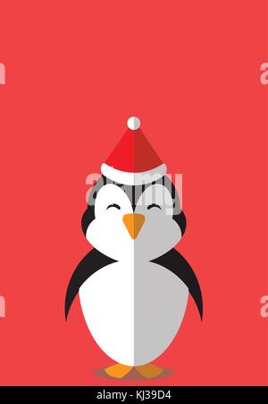 PENGUIN CHRISTMAS HAT - CHRISTMAS BUDDIES SERIES Stock Vector