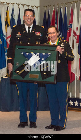 CSM Brenda Curfman Retirement Ceremony - with Colonel Simonelli (16334423910) Stock Photo