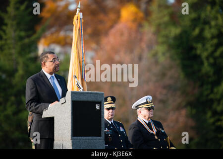 The Military Order of the World Wars holds a memorial service for General of the Armies John J. Pershing in Arlington National Cemetery (22333779654) Stock Photo