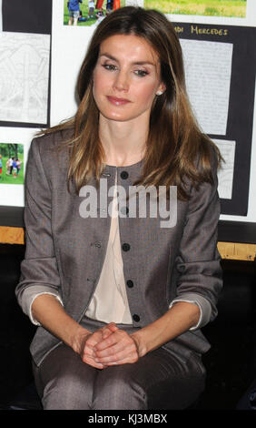 NEW YORK, NY - JUNE 22: Princess Letizia Of Spain visits the Emily Dickinson Primary School on June 22, 2012 in New York City  People:  Princess Letizia Of Spain  Transmission Ref:  MNC1 Stock Photo