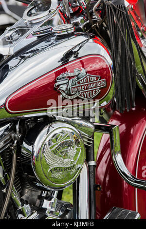 Harley Davidson motorcycle trike. Eagle Spirit air filter cover Stock Photo