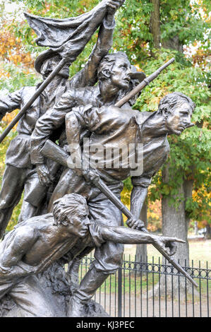 North Carolina monument at the Gettysburg National Military Park, Pennsylvania. Stock Photo