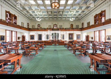 AUSTIN, TEXAS - MARCH 7: The Senate Chamber of the Texas State Capitol building on March 7, 2014 in Austin, Texas. Stock Photo