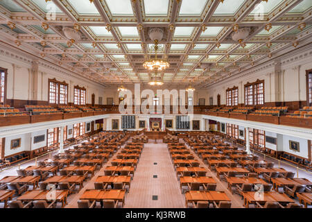 AUSTIN, TEXAS - MARCH 7: The House of Representatives Chamber of the Texas State Capitol building on March 7, 2014 in Austin, Texas. Stock Photo