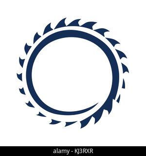 circular saw blade illustration, icon design, isolated on white background. Stock Vector