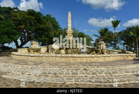 Ancient village Altos de Chavon - Colonial town reconstructed in Dominican Republic. Casa de Campo, La Romana, Dominican Republic, tropical seaside re Stock Photo