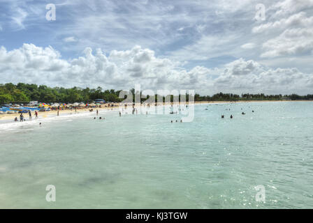 PUNTA CANA, DOMINICAN REPUBLIC - AUGUST 31, 2014: El Macao Beach in Punta Cana, Dominican Republic Stock Photo