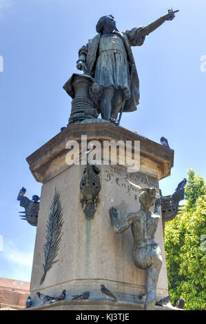 Christopher Columbus Statue in Parque Colon, Santo Domingo, Caribbean Stock Photo