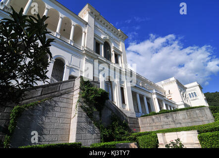 Livadia Palace, Crimea, Ukraine. A summer retreat of the last Russian tsar, Nicholas II, and his family in Livadiya, Crimea in southern Ukraine. Stock Photo