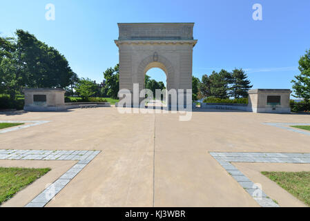 Royal Military College of Canada Memorial Arch, Kingston, Ontario. Stock Photo