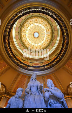 Columbus' Last Appeal to Queen Isabella Statue and Rotunda in Sacramento Capitol, California. Stock Photo