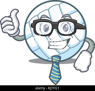 Businessman volley ball character cartoon Stock Vector