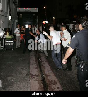 MIAMI BEACH, FL, AUGUST 28: Linkin Park's Chester Bennington get into a ...