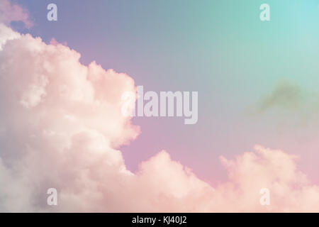 Beautiful skies with fluffy clouds at sunset with copy space Stock Photo