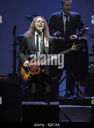 SUNRISE, FL - JANUARY 26: Timothy B. Schmit of The Eagles perform live on the Long Road Out Of Eden Tour at the Bank Atlantic Center on January 26, 2009 in Sunrise Florida.   People:  Timothy B. Schmit Stock Photo